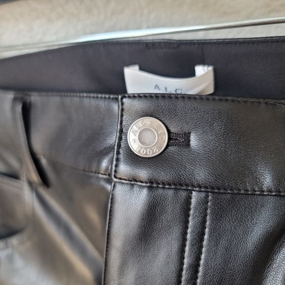 NWT A.L.C. Freddie Faux Leather Vegan Straight Leg Pant, Size 12, Color Black - Picture 7 of 11